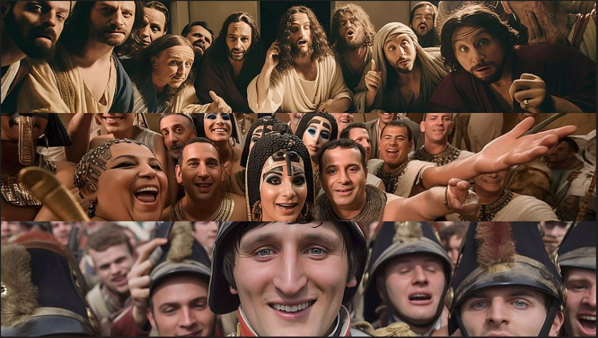 Artistas crean con IA selfies de Jesús, Cleopatra, Napoleón y otros personajes de la historia (+Fotos)