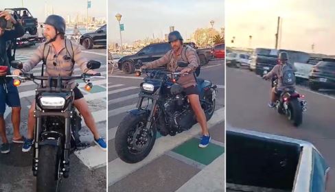Lacalle Pou, presidente de Uruguay, recorre Punta del Este en moto y sin escoltas