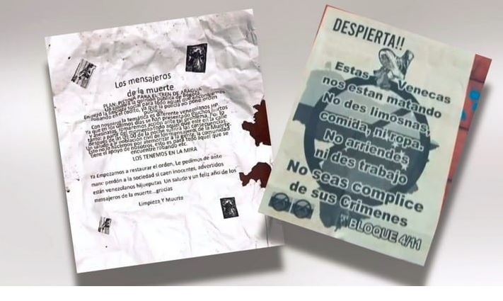 panfletos contra migrantes venezolanos en Bogotá