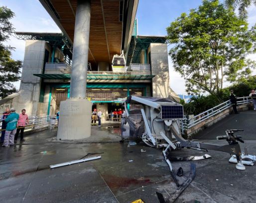 Un muerto y al menos 20 heridos tras la caída de una cabina del teleférico en Medellín