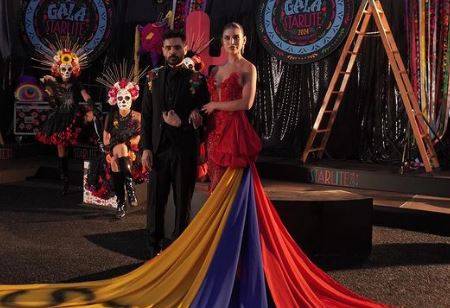 Ninoska Vásquez lució vestido con la bandera Nacional