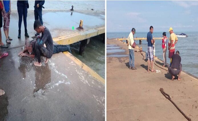 Sexagenario casi muere al caer al mar