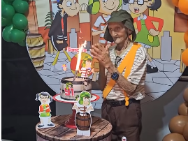 Le celebran cumple a abuelito con temática de El Chavo del 8