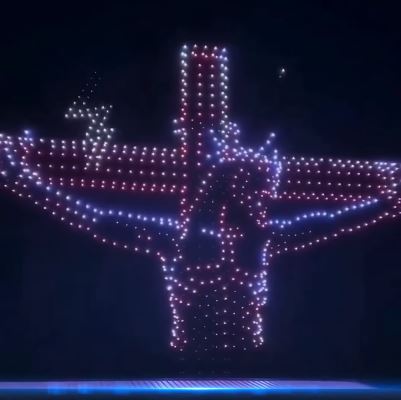 recrearon la vida de Jesucristo con más de mil drones en Texas