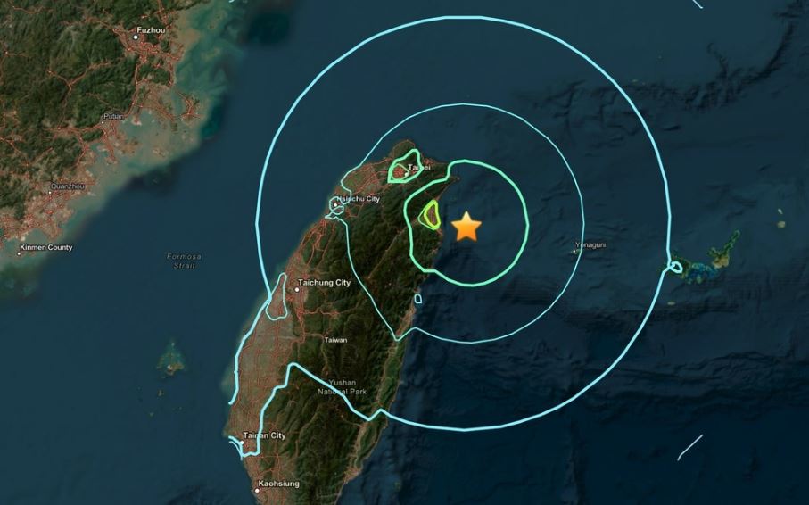 Potente sismo de magnitud 6,6 sacude a Taiwán