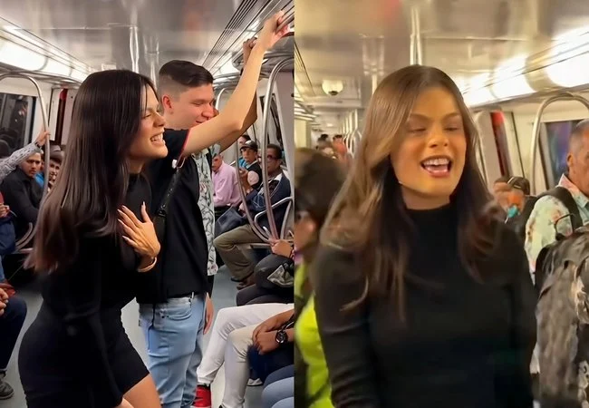 Lleva el sello del triunfo la chama que canta en el Metro