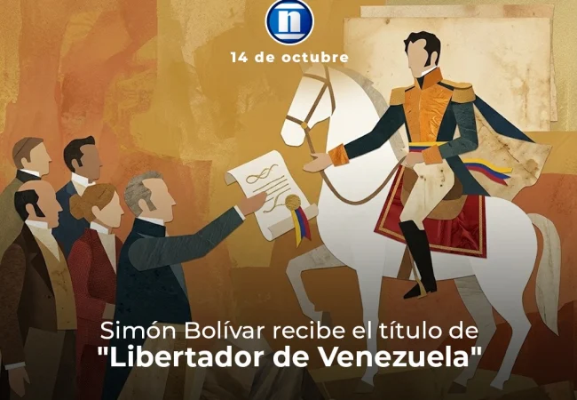 El 14 de octubre de 1813 Simón Bolívar es consagrado como Libertador de Venezuela